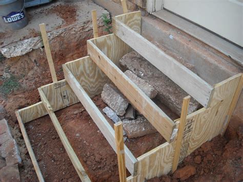 Forming concrete steps - Feb 15, 2024 · 4. Attach a brace board over the back of the wales. Select 2 in × 4 in (5.1 cm × 10.2 cm) boards as tall as the forms you’re constructing. Position the braces about every 12 in (30 cm) along the length of the wall. Stand the braces up so only the side edge connects with the rest of the form. 